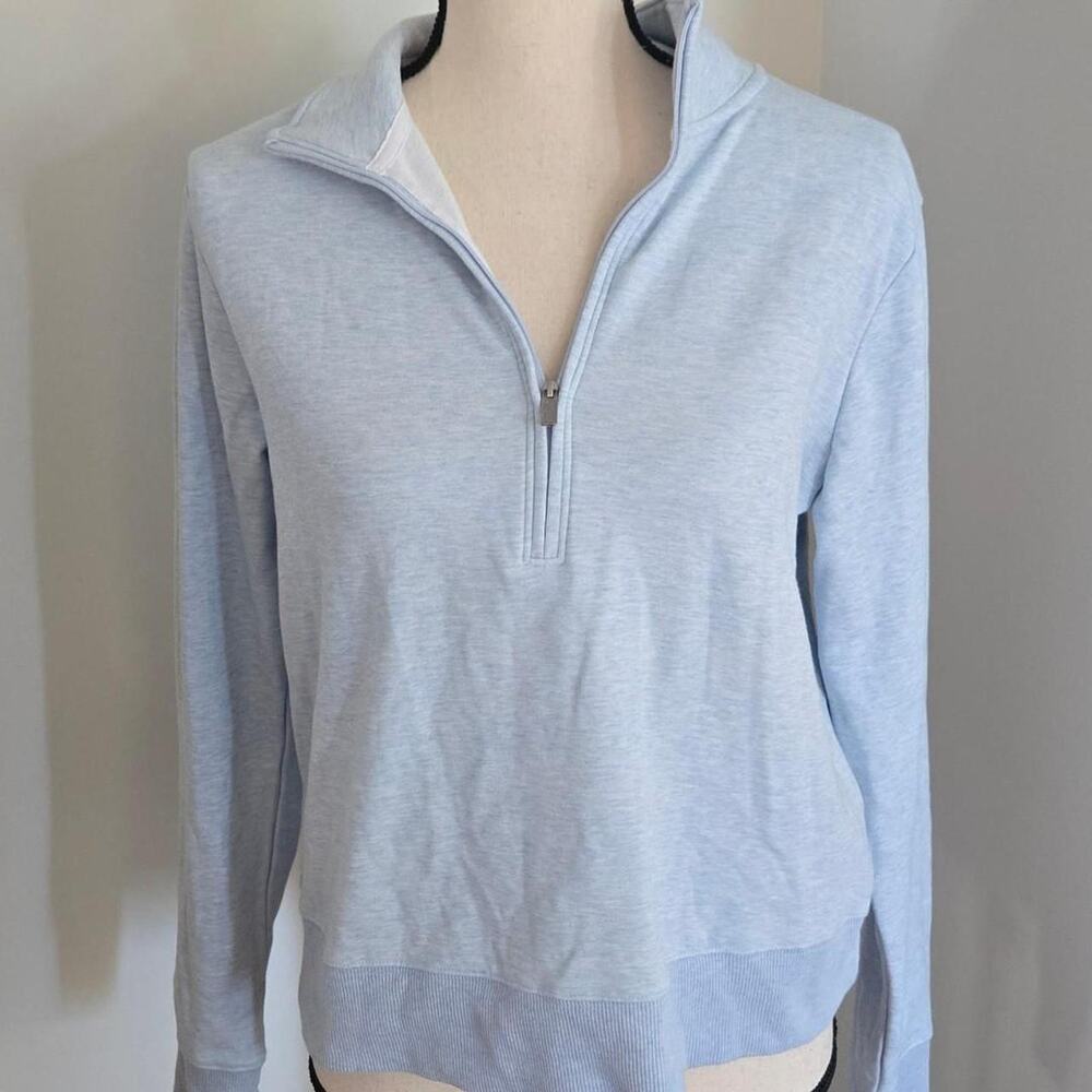 travis mathew womens medium golf soft Light blue quarter zip sweatshirt